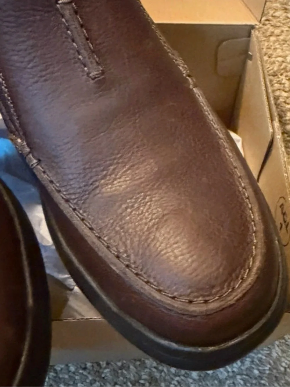 Clarks Cotrell Free Tobacco Leather Men’s Slip-On Shoes Size 11